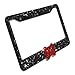 OTOSTAR Pure Handmade 1000+pcs 8 Facets Waterproof Bling Bling Rhinestones Stainless Steel License Plate Frame Bonus Screws Caps Black/Red Bowtie