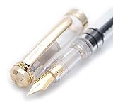 Wing Sung 698 Piston Fountain Pen (Transparent with Golden Clip)