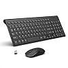 JOYACCESS-Wireless-Keyboard-Mouse-24G-Rechargeable-Slim-Keyboard-and-Mouse-with-Number-Pad-Ergonomic-Keyboard-for-Windows-PCSmart-TVLaptopApple-Mac-QWERTY-UK-Layout-Black Rechargeable Wireless Keyboard and Mouse, J JOYACCESS Full Size Ultra Thin Wireless Keyboard and Mouse, 2400 DPI Quiet…