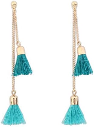 XIEXIE European Style Bohemian Fashion Nails Tassel Earrings , green