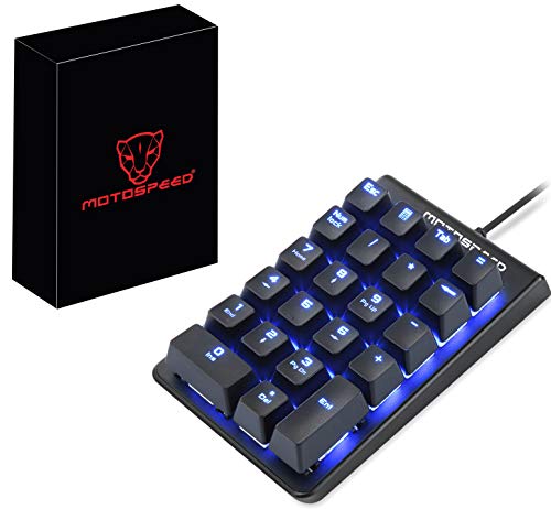 MOTOSPEED Mechanical Numeric Keypad Red Switch Wired 22 Keys Mini Numpad Portable Keypad Backlight Gaming Keypad Extended Layout for Cashier
