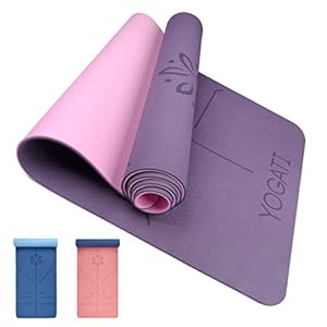 YOGATI – milieuvriendelijke yogamat – TPE, non-slip en dikke yogamat. Yoga Matten met Body Alignment Lines. Perfect…