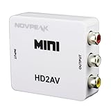 NOVPEAK HDMI to AV Converter, 1080p HDMI to RCA CVBS AV Composite Adapter HDMI 2 AV Converter Support for for PC Laptop PS4 PS3 XBOX Wii HDTV STB VHS VCR Camera Blue-Ray DVD TV BOX (White)