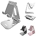 Skomet Foldable Aluminum Phone and Stand, Holder, Dock Compatible with iPhone, iPad, Samsung, Nintendo Switch, Tablet and All Smartphone Devices - with Dual Adjustable Panels - Silver