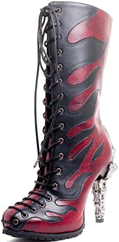 Pyra Firestarter Biker Boots - 3.5 - Burgundy