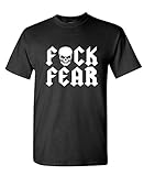 FUCK FEAR DRINK BEER austin wrestling funny - Mens Cotton T-Shirt, L, Black
