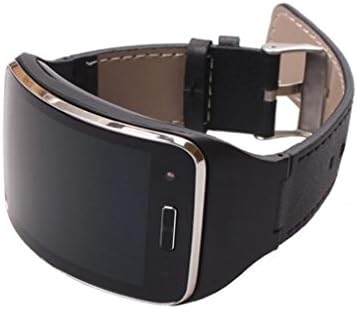 Learnin Genuine Leather Watch Wrist Strap Band for Samsung Gear S SM-R750 Smart (black)