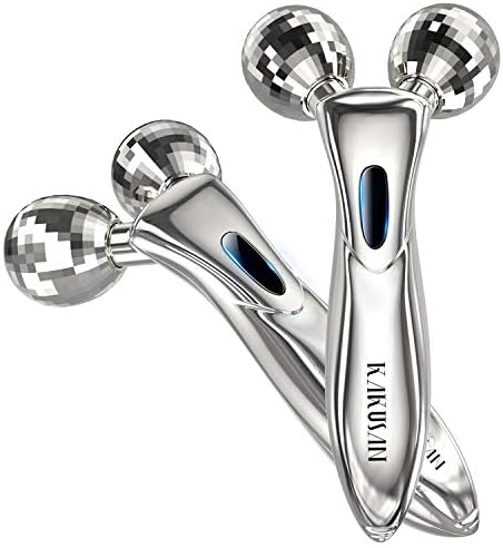 Kakusan Beauty Roller, Facial Roller, Innovative Version, Face Roller, Face Roller, Y-Shape, Massage, 3D Small Face, No Charging Required, Waterproof, Micro Current, Silver