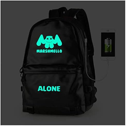 Anti Theft Luminous Laptop Backpack with USB Charging Port, Unisex Backpack College School Travel Backpack Daypack (A)