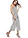 OUMAL Women Strapless Jumpsuits Off Shoulder Cute Striped Wide Leg Backless Summer Jumpsuits Black-White