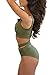 Prograce Women's Sexy Criss Cross High Waisted Bandage 2PCS Bikini Set, L Army Green