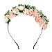 Hippie Love Flower Garland Crown Festival Wedding Hair Wreath BOHO Floral Headband (Pink)