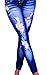 Happy Women Girl Ripped Faux Jeans Legging Tights Pants Blue