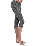 Yoga Reflex Women's Side Seam Mid Waist Active Yoga Capri Pants Running Capris