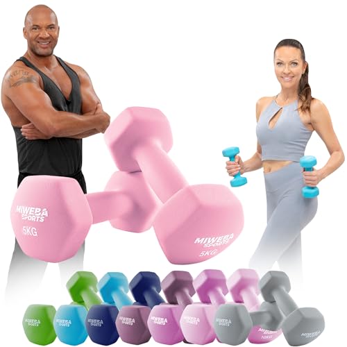 Miweba Sports Neopren Hantelset NKH100 | 𝐏𝐫𝐨𝐟𝐢 Hantel - Hexagon Hanteln Set - Kurzhanteln - Kurzhantel Set - Gymnastikhanteln - Hantel Set - Dumbbell