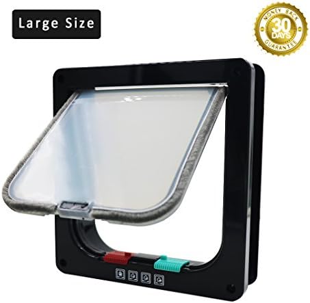 Ycozy Cat Doors 4-Way Locking Cat Flap Indoor Pet Door for Cats/Kitties/Kittens/Small Dogs Easy Install on Interior/Exterior Doors, Windows, Cupboards, Walls