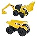 Road Rippers CAT Mini Machine Dual Axle Dump Truck and Backhoe Free-Wheeling Compact Construction Vehicle Toys with Adjustable Parts (2 Pack)