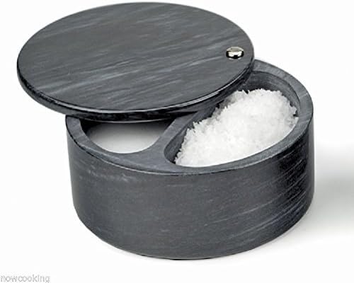 Comixpro Elegant Black Marble 10 Oz Gourmet Salt Box Keeper Cellar Swivel Lid Sbx-Bk by Comixpro Kitchen Fitting