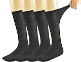 Yomandamor Mens Bamboo Diabetic Over The Calf Socks,4 Pack Size 10-13