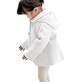rrhss Baby Girls Button Formal Coat Toddler Kids Hooded Woolen Jacket Fall Winter Outwear