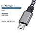 Sundix Micro USB Cable, 3 Pack 6FT High Speed Nylon Braided USB 2.0 A Male to Micro B Sync and Charge Cable Cord for Android Devices, Samsung Galaxy, Sony, Motorola and More (Black)