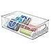 mDesign Stackable Storage Box with Built-in Handles – Transparent Medicine Box with Practical Design – Designed for Medicine Storage in The Household – Clear
