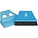 miniWISP Small Broom and Dustpan Set for Home, Hand Broom Pet Hair Remover Brush, Indoor Outdoor Household Cleaning Set, 6'' Width, Blue