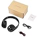 Bluetooth Headphones Over Ear, Hi-Fi Stereo Wireless Headset, Foldable, Soft Memory-Protein Earmuffs, w/Built-in Mic and Wired Mode for PC/Cell Phones/TV (Black)