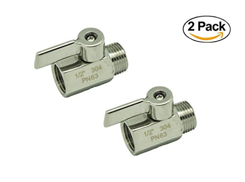 New 1/2" Stainless Mini Ball Valve NPT Famale x Male Thread SS304 2PCS