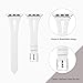 Secbolt Leather Bands Compatible with Apple Watch Band 38mm 40mm iwatch Series 6 5 4 3 2 1 SE, Slim Strap with Breathable Hole Replacement Wristband Women, White