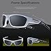 TOREGE Polarized Sports Sunglasses for Men Women Cycling Running Driving Fishing Golf Baseball Glasses EMS-TR90 Unbreakable Frame TR007 (Sliver&Black&Gray Lens)