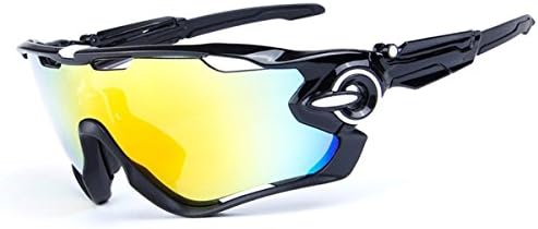 PLAYBOOK Road Mountain Cycling Glasses Goggles Eyewear Polarized Cycling Bicycle Sunglasses Oculos Gafas Ciclismo 3 Lens (Black/Fluorescent Green)