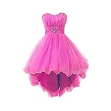 Aimo Weddingdress 2017 sexy pink Hi-lo Sweetheart Prom Party Short Bridesmaid Dress