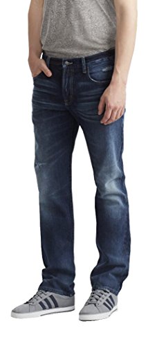 Aeropostale Men's Straight Medium Wash Destroyed Jean