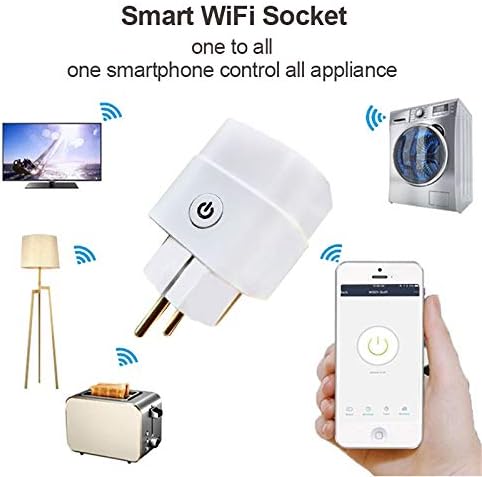 Enchufe inteligente Wifi con 16A Control remotoMonitor de control de voz Power Mini Socket Funciona con Alexa Google Home no requiere hub Smart Socket UE