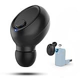Bluetooth Headphones,Mini Ultralight V4.1 Wireless Mini Invisible Car Headset [Magnetic Charging] Single In Ear Earpiece Smallest Wireless Bluetooth Earbud Earphone with HD Mic. (Black)