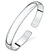 JIAYIQI Simple Silver Plated Color Open Bangle Bracelet for Women