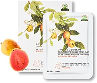 Guava Land Organic Guava Facial Mask Sheet Pack of 5