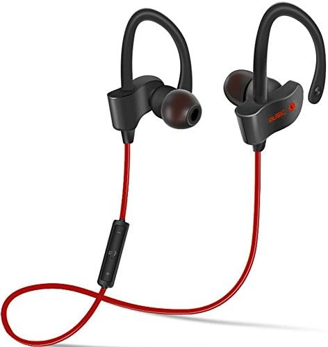 Arkey Ak56 Bluetooth Earbuds, Wireless Sweatproof Sports Ultra Lightweight Stereo Headphones /Headset Noise Cancelling In-Ear Earphones With Micphone for iPhone and Android(red)