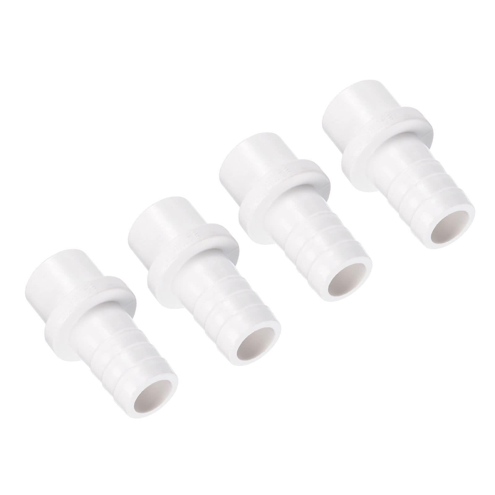 M METERXITY 4 Pack PVC Pipe Fitting - Water Tube Connector, 16mm Barb Straight Pipe Joint, Apply to Outdoor/Garden/Pool (OD 0.79 Inch, White)
