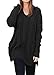 Womens Casual Cable Knit V Neck Side Slit Oversized Solid Pullover Sweater Tops