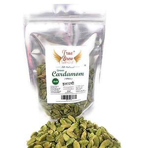 Truebrew All Natural Green Bold Cardamom 100 gm Aromatic Spice Zip Pack 7-8 mm Elaichi