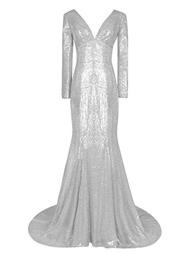 white and silver long sleeve dress