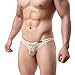 Binmer(TM)Men Underwear Lace T-back Low Waist Triangle Briefs Breathable Underpants (XL, Beige)