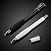 MEKO 2Pcs [2nd Gen] Universal Disc Stylus/Styli Pen,[2 in 1 Precision Series] for iPhone X/8/8plus iPad/iPad Pro/iPad Mini and All Capacitive Touch Screens Bundle with 6 Replacement Tips(Black/White)