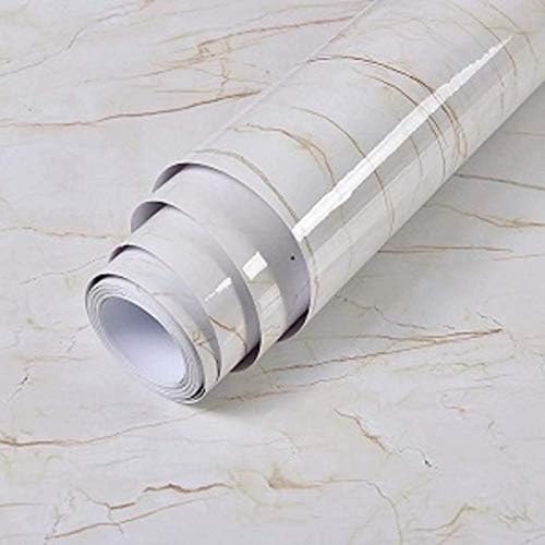 11.8"x78.7" Gold Marble Contact Paper Film Peel Countertops Vinyl Wallpaper and Contact Paper Self-Adhesive Shelf Liner Table and Door Reform Removable, Waterproof, Gloss Finish