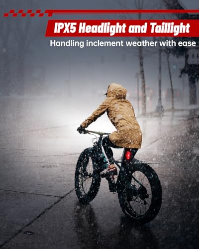 POSUGEAR Bicycle Light, USB Rechargeable Bicycle Lights Front and Rear, Ultralight Aluminium Rear Light Bike Light, Powerful LED, IPX5 Bike Light