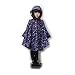 Elufly Kid's Stars Hooded Raincoat (M, Blue)