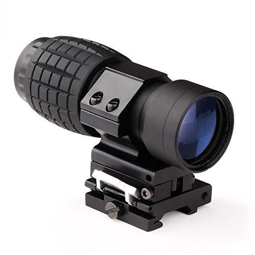 Bumlon Magnifying Scope 3X30mm Focus Adjustable with Flip up Mount Picatinny Weaver Rail