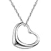 Sterling Silver Open Heart Necklace Pendant Quote 